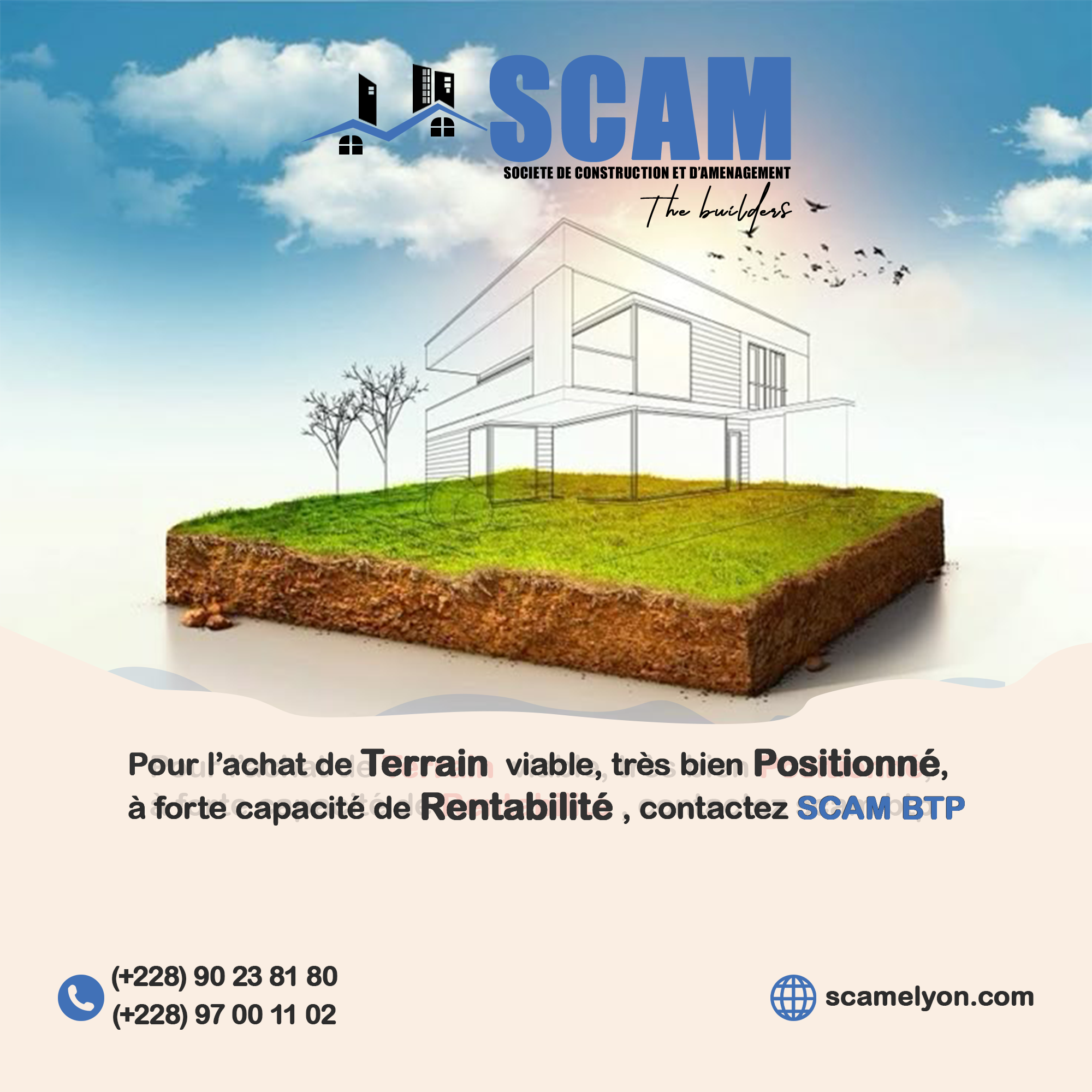 SCAM ELYON vous accompagne pour l'achat de tout type de terrain